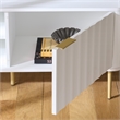 Safavieh Hilsa 3 Door 2 Shelf Wood Sideboard/Media in White / Gold