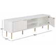 Safavieh Hilsa 3 Door 2 Shelf Wood Sideboard/Media in White / Gold