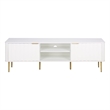 Safavieh Hilsa 3 Door 2 Shelf Wood Sideboard/Media in White / Gold