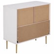 Safavieh Hilsa 2 Door Compact Wood Sideboard/Media in White / Gold