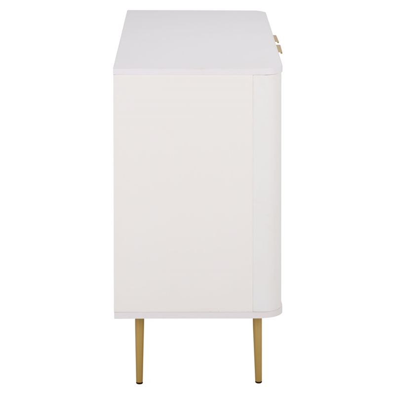 Safavieh Hilsa 2 Door Compact Wood Sideboard/Media in White / Gold