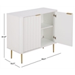Safavieh Hilsa 2 Door Compact Wood Sideboard/Media in White / Gold