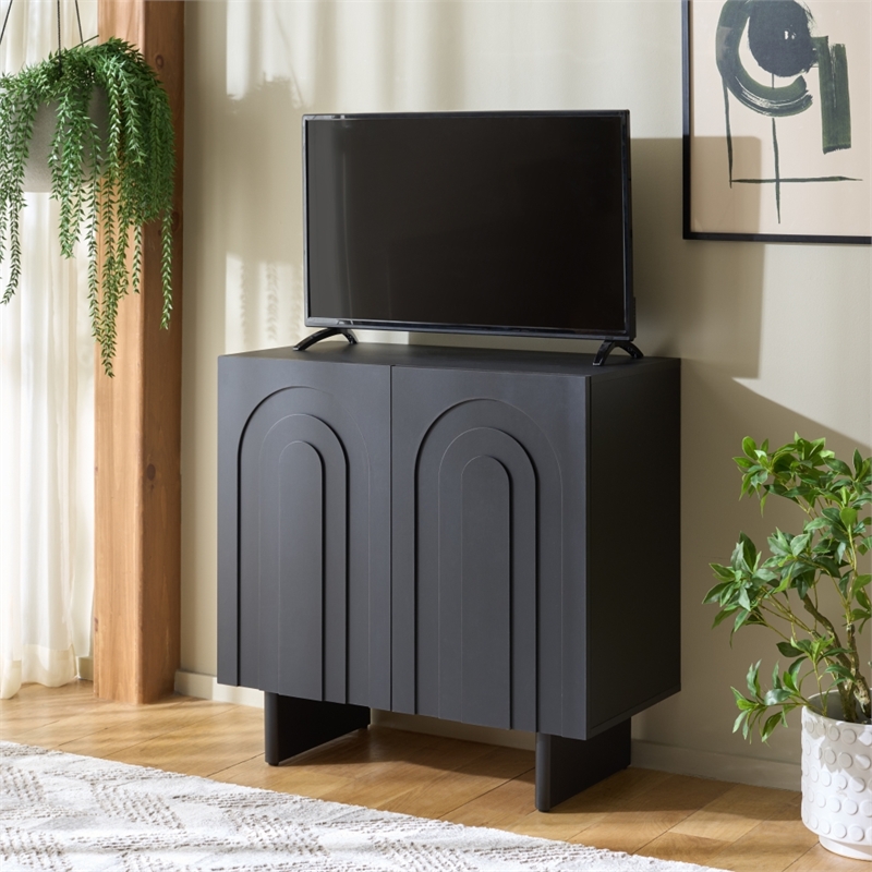 Safavieh Simi Compact Wood Sideboard/Media Stand in Black