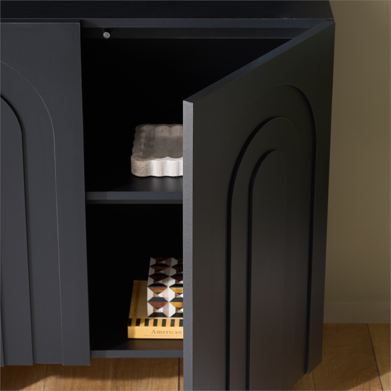 Safavieh Simi Compact Wood Sideboard/Media Stand in Black