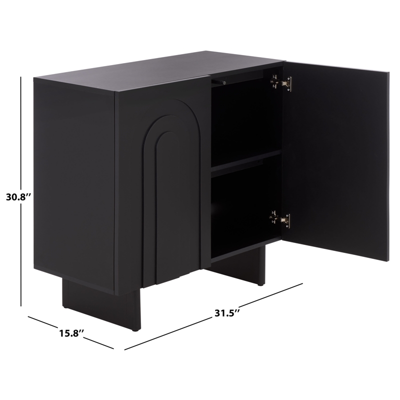 Safavieh Simi Compact Wood Sideboard/Media Stand in Black