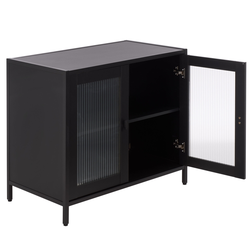 Safavieh Donahue Wood Sideboard/Media Stand in Black / Black