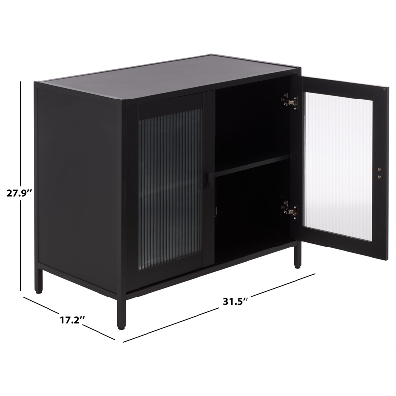Safavieh Donahue Wood Sideboard/Media Stand in Black / Black