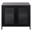 Safavieh Donahue Wood Sideboard/Media Stand in Black / Black