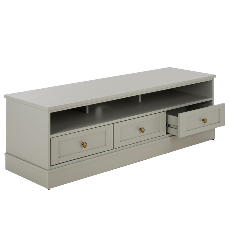 Safavieh Shafa Wood Sideboard/Media Stand in Light Gray / Brass