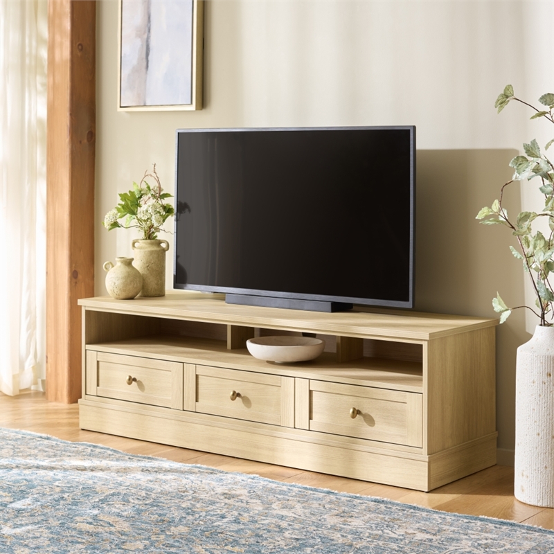 Safavieh Shafa Wood Sideboard/Media Stand in Natural / Brass