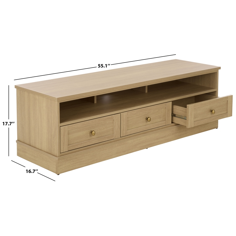 Safavieh Shafa Wood Sideboard/Media Stand in Natural / Brass