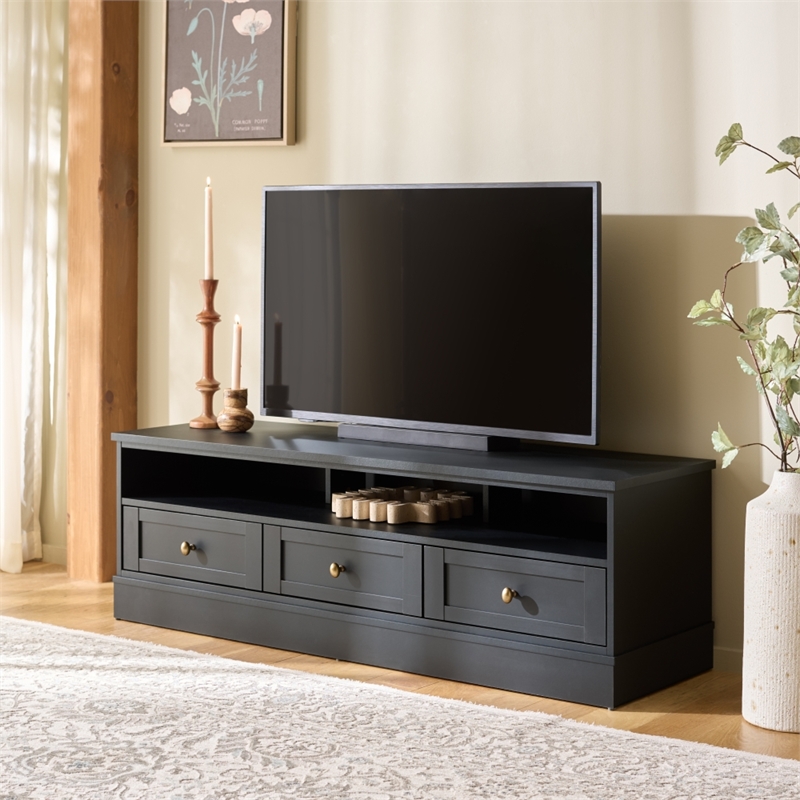 Safavieh Shafa Wood Sideboard/Media Stand in Black / Brass