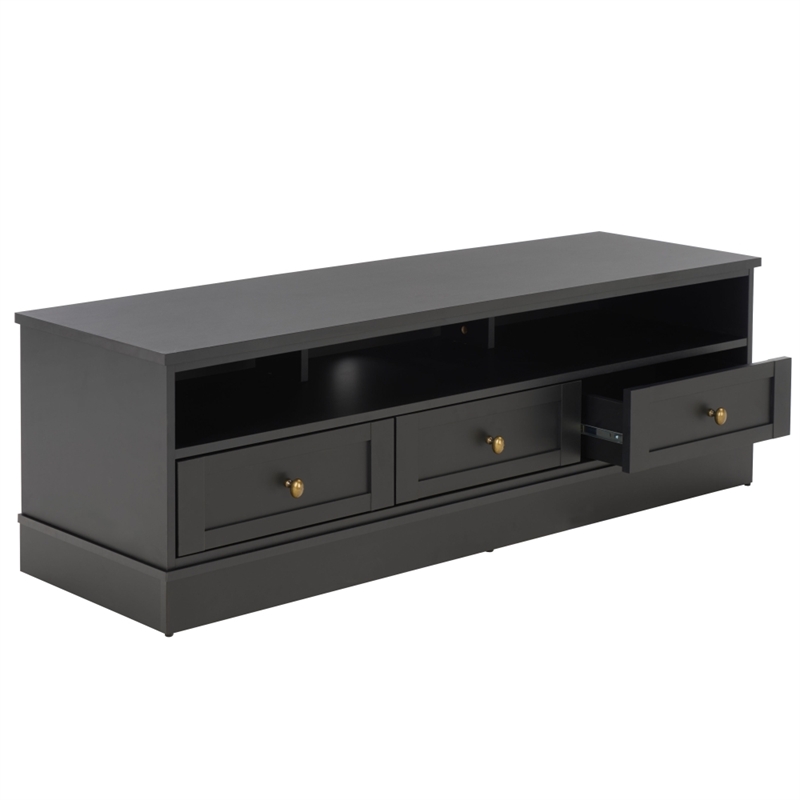 Safavieh Shafa Wood Sideboard/Media Stand in Black / Brass