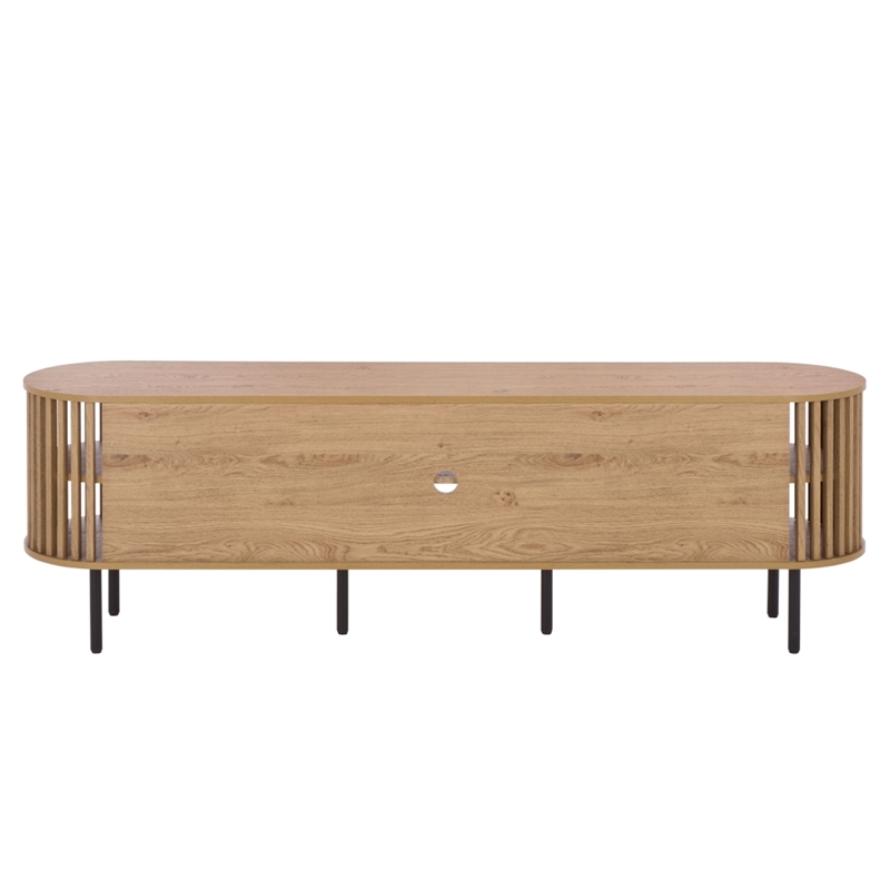 Safavieh Kiyoshi Wood and Metal Tv Stand in Oak / Black
