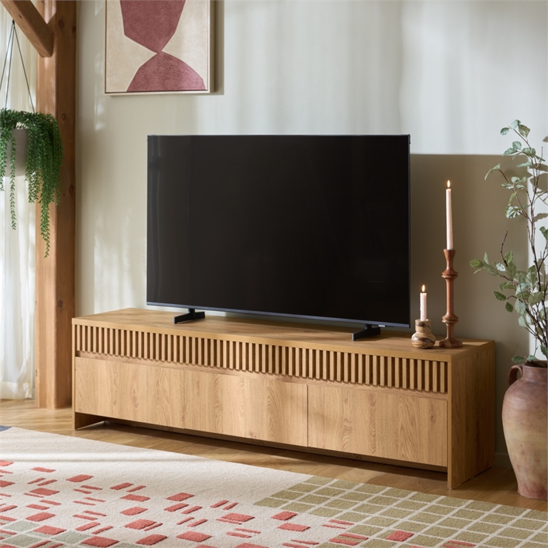 Safavieh Masa 3 Drawer Wood  Tv Stand in Oak