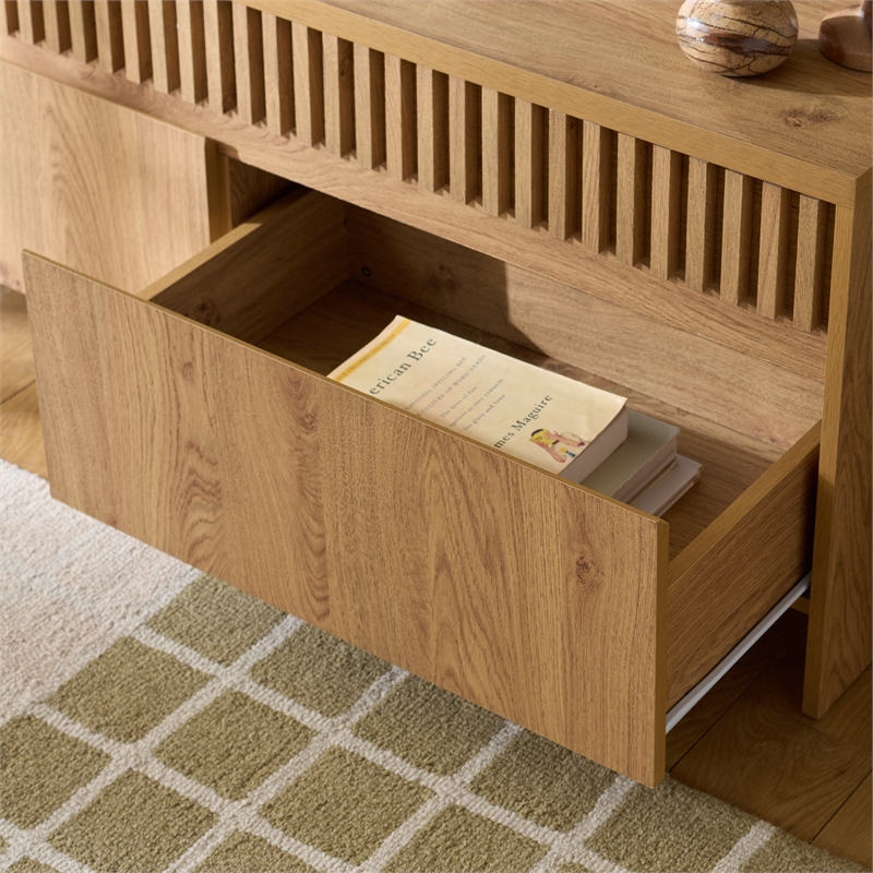Safavieh Masa 3 Drawer Wood  Tv Stand in Oak