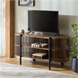 Safavieh Marami 1 Shelf Wood and Metal Tv Stand in Walnut / Black
