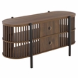Safavieh Marami 1 Shelf Wood and Metal Tv Stand in Walnut / Black