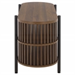 Safavieh Marami 1 Shelf Wood and Metal Tv Stand in Walnut / Black