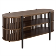 Safavieh Marami 1 Shelf Wood and Metal Tv Stand in Walnut / Black
