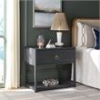 Safavieh Large Sadie 1 Drawer 1 Shelf Metal and Wood Nightstand in Navy