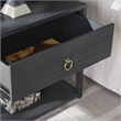 Safavieh Large Sadie 1 Drawer 1 Shelf Metal and Wood Nightstand in Navy