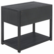 Safavieh Large Sadie 1 Drawer 1 Shelf Metal and Wood Nightstand in Navy