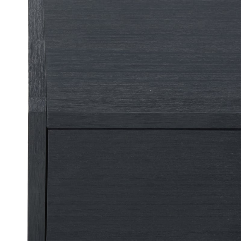 Safavieh Large Sadie 1 Drawer 1 Shelf Metal and Wood Nightstand in Navy