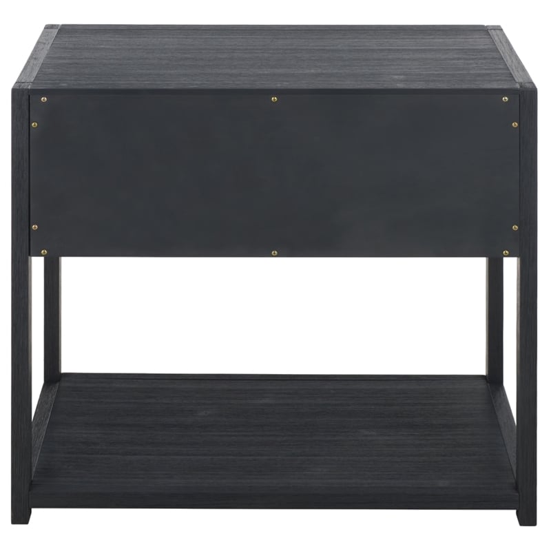 Safavieh Large Sadie 1 Drawer 1 Shelf Metal and Wood Nightstand in Navy