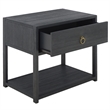 Safavieh Large Sadie 1 Drawer 1 Shelf Metal and Wood Nightstand in Navy