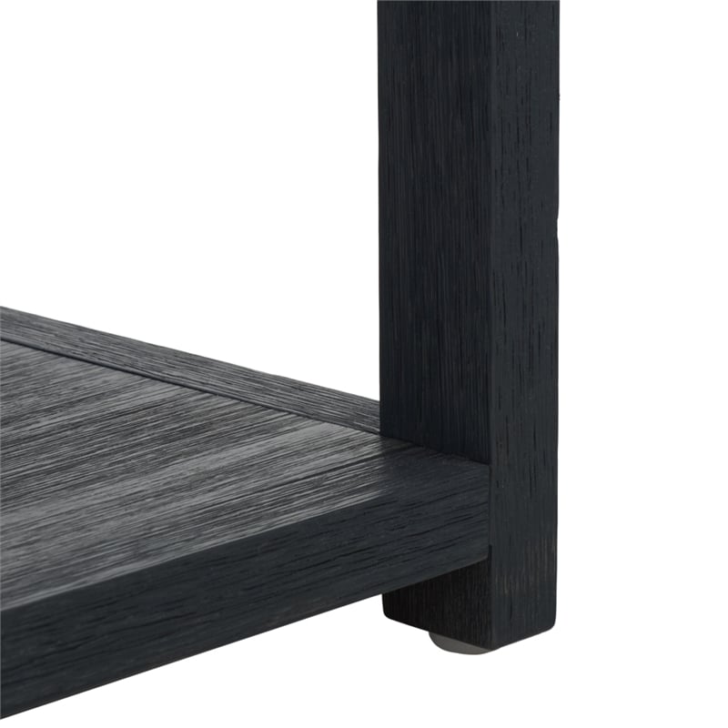 Safavieh Large Sadie 1 Drawer 1 Shelf Metal and Wood Nightstand in Navy