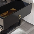 Safavieh Large Sadie 1 Drawer 1 Shelf Metal and Wood Nightstand  in Black