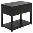 Safavieh Large Sadie 1 Drawer 1 Shelf Metal and Wood Nightstand  in Black