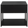 Safavieh Large Sadie 1 Drawer 1 Shelf Metal and Wood Nightstand  in Black