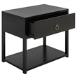 Safavieh Large Sadie 1 Drawer 1 Shelf Metal and Wood Nightstand  in Black
