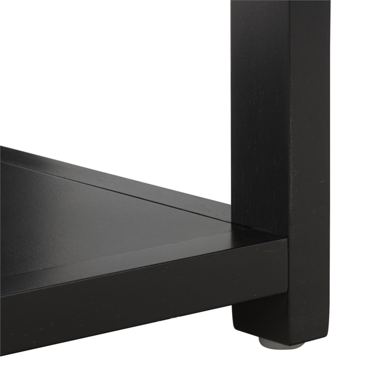 Safavieh Large Sadie 1 Drawer 1 Shelf Metal and Wood Nightstand  in Black