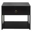Safavieh Large Sadie 1 Drawer 1 Shelf Metal and Wood Nightstand  in Black