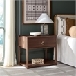 Safavieh Large Sadie 1 Drawer 1 Shelf Metal and Wood Nightstand  in Chocolate