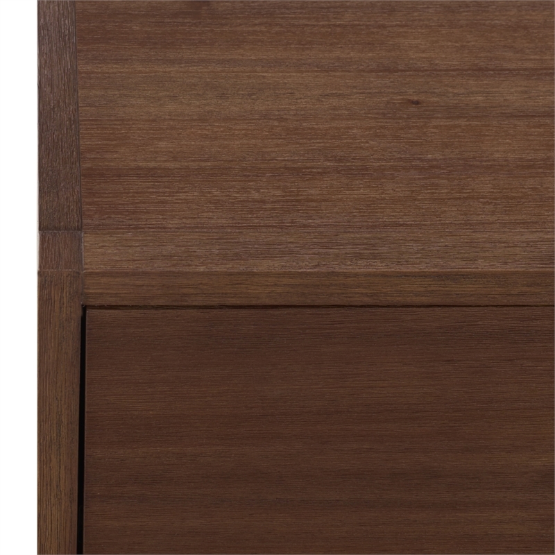 Safavieh Large Sadie 1 Drawer 1 Shelf Metal and Wood Nightstand  in Chocolate