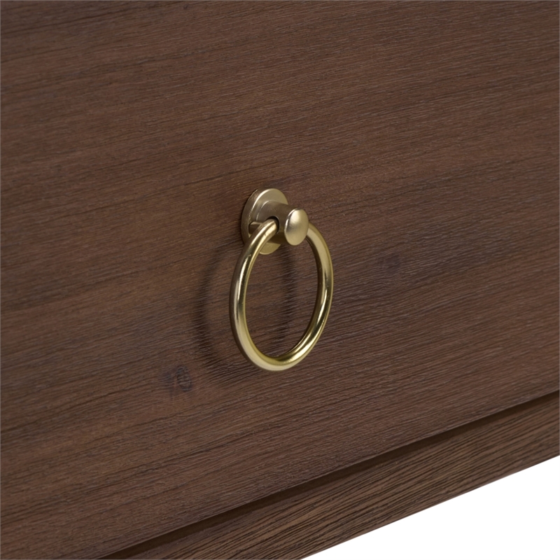 Safavieh Large Sadie 1 Drawer 1 Shelf Metal and Wood Nightstand  in Chocolate