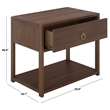 Safavieh Large Sadie 1 Drawer 1 Shelf Metal and Wood Nightstand  in Chocolate