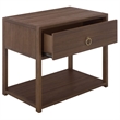 Safavieh Large Sadie 1 Drawer 1 Shelf Metal and Wood Nightstand  in Chocolate