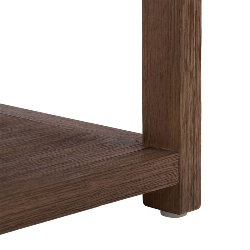 Safavieh Large Sadie 1 Drawer 1 Shelf Metal and Wood Nightstand  in Chocolate