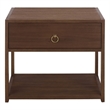 Safavieh Large Sadie 1 Drawer 1 Shelf Metal and Wood Nightstand  in Chocolate
