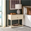 Safavieh Large Sadie 1 Drawer 1 Shelf Metal and Wood Nightstand  in White