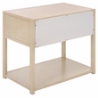 Safavieh Large Sadie 1 Drawer 1 Shelf Metal and Wood Nightstand  in White