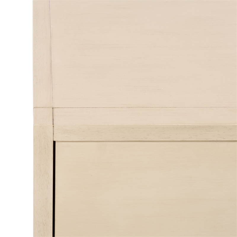 Safavieh Large Sadie 1 Drawer 1 Shelf Metal and Wood Nightstand  in White