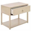 Safavieh Large Sadie 1 Drawer 1 Shelf Metal and Wood Nightstand  in White
