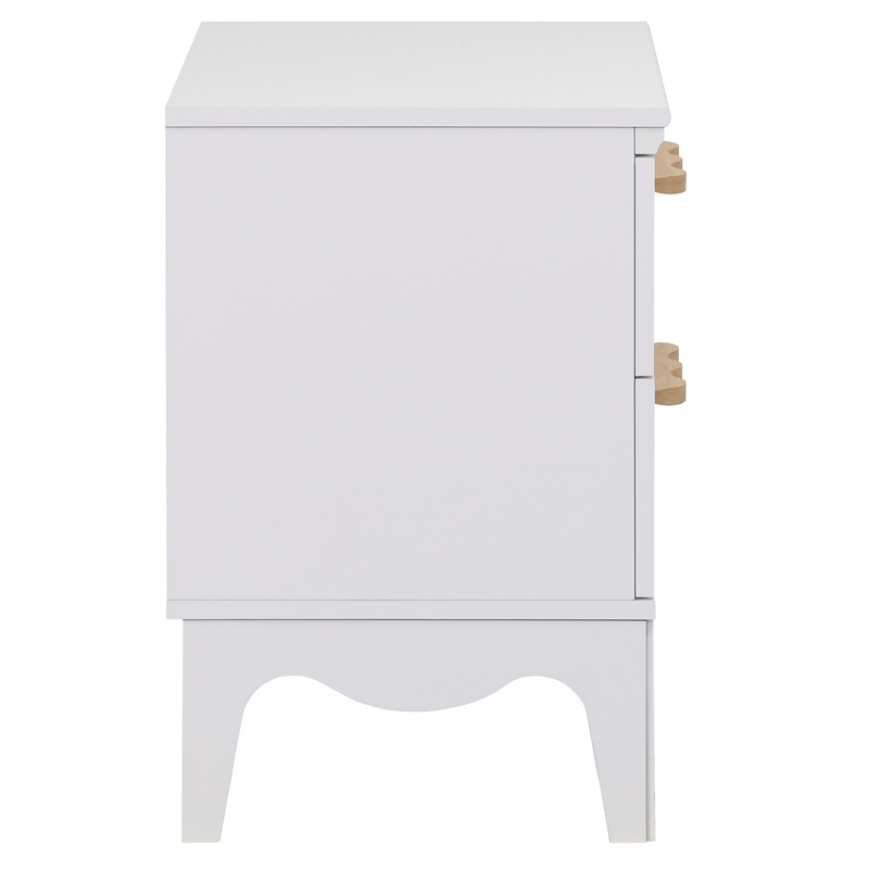 Safavieh Lovette 2 Drawer Wood Nightstand  in White