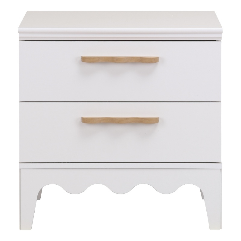 Safavieh Lovette 2 Drawer Wood Nightstand  in White
